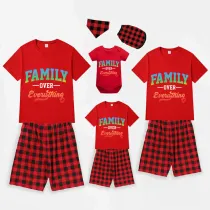 Family Matching Pajamas Exclusive Design Family Over Everthing Red Short Pajamas Set