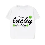 Family Matching Pajamas Exclusive Design One Lucky White Short Pajamas Set