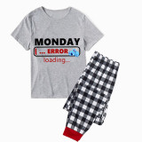 Family Matching Pajamas Exclusive Design Monday Error Loading Gray Short Long Pajamas Set