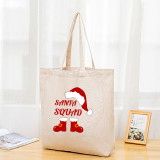 Christmas Eco Friendly Santa Squad Handle Canvas Tote Bag
