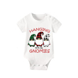 Christmas Matching Family Pajamas Plaids Hat Hanging with My Gnomies White Short Pajamas Set