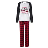 Christmas Matching Family Pajamas It's The Most Wonderful Time of The Year Crosses Blue Plaids Pajamas Set