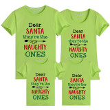 Family Matching Christmas Tops Exclusive Design Dear Santa Naughty Ones Family Christmas T-shirt