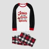 Christmas Matching Family Pajamas Jesus Is The Reason For The Season White Top Pajamas Set