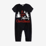 Christmas Matching Family Pajamas Merry Christmas House Black Short Pajamas Set