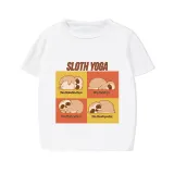 Family Matching Pajamas Exclusive Design Sloth Yoga White Short Long Pajamas Set