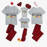 Family Matching Pajamas Exclusive Design Together We Are Family Gray Short Long Pajamas Set