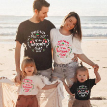 Family Matching Christmas Tops Exclusive Design Proud Member Of The Naughty List Family Christmas T-shirt