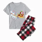 Christmas Matching Family Pajamas Unicorn Santa Short Gray Pajamas Set