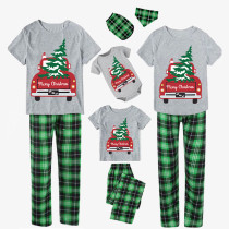 Christmas Matching Family Pajamas Merry Christmas Truck Christmas Tree Short Sleeve Pajamas Set