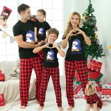Family Matching Pajamas Exclusive Design Lazy Day Black And Red Plaid Pants Pajamas Set