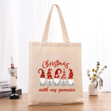 Christmas Eco Friendly Hanging with Five Gnomies Handle Canvas Tote Bag