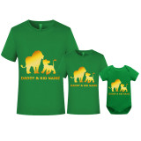 Father's Day Matching Clothing Top Father-kids Daddy Kid Name Custom Lion Family T-shirts
