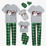 Christmas Matching Family Pajamas Santa There is Some HO'S Short Gray Pajamas Set