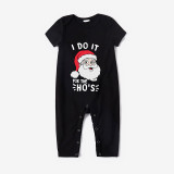 Christmas Matching Family Pajamas I Do It For HO'S Short Black Pajamas Set