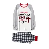 Christmas Matching Family Pajamas It's The Most Wonderful Time of The Year Crosses White Top Pajamas Set