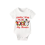 Christmas Matching Family Pajamas Chillin With My Homies White Short Pajamas Set