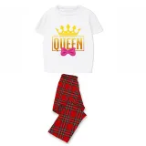 Family Matching Pajamas Exclusive Design King Prince Princess Queen White Short Long Pajamas Set