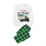 Christmas Matching Family Pajamas It's The Most Wonderful Time of The Year Truck Christmas Tree Plaids Pants Pajamas Set