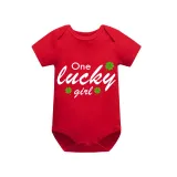 Family Matching Pajamas Exclusive Design One Lucky Red Short Pajamas Set