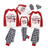 Christmas Matching Family Pajamas It's The Most Wonderful Time of The Year Crosses White Top Pajamas Set