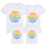 Family Matching Clothing Top Parent-kids Lazy Day Of Summer Family T-shirts
