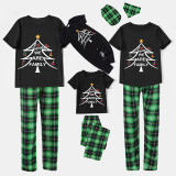 Christmas Matching Family Pajamas Luminous Glowing We Are Family Tree Black Short Pajamas Set