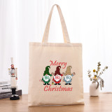 Christmas Eco Friendly HO HO HO Merry Christmas Handle Canvas Tote Bag