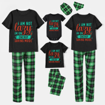 Family Matching Pajamas Exclusive Design I'm Not Lazy I'm On Energy Saving Mode Black Pajamas Set