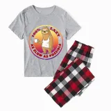 Family Matching Pajamas Exclusive Design 100% Lazy As Slow As Possible Gray Short Long Pajamas Set