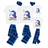 Family Matching Pajamas Exclusive Design Lazy Day Blue Plaid Pants Pajamas Set