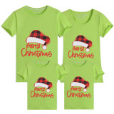 Family Matching Christmas Tops Exclusive Design Merry Christmas Hat Family Christmas T-shirt