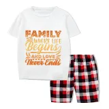 Family Matching Pajamas Exclusive Design Family Where Life Begins And Love Never Ends White Short Pajamas Set