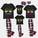 Family Matching Pajamas Exclusive Design Pretty Cool Sunglasses Black Pajamas Set