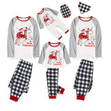 Christmas Matching Family Pajamas Merry Christmas Unicorn Santa White Top Pajamas Set
