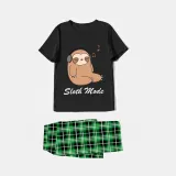 Family Matching Pajamas Exclusive Design Sloth Mode Black Pajamas Set
