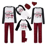 Christmas Matching Family Pajamas It's The Most Wonderful Time of The Year Crosses Blue Plaids Pajamas Set