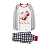 Christmas Matching Family Pajamas Merry Christmas Elephant Santa White Top Pajamas Set