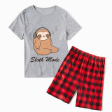 Family Matching Pajamas Exclusive Design Sloth Mode White Short Pajamas Set