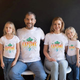 Family Matching Clothing Top Parent-kids Explore Family T-shirts