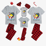 Family Matching Pajamas Exclusive Design It's Lazy Day Gray Short Long Pajamas Set