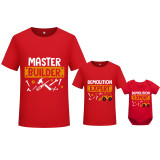 Father's Day Matching Clothing Top Father-kids Demolition Expert Master Builder Family T-shirts