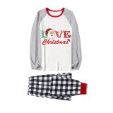Christmas Matching Family Pajamas Love Santa Christmas White Top Pajamas Set