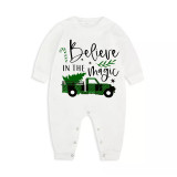 Christmas Matching Family Pajamas Belive In the Magic Truck Black Short Plaids Pants Pajamas Set
