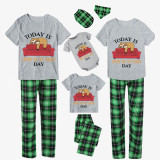 Family Matching Pajamas Exclusive Design Today Is Laying On The Couch Day Green Plaid Pants Pajamas Set