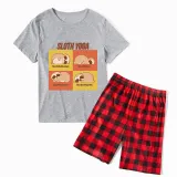 Family Matching Pajamas Exclusive Design Sloth Yoga White Short Pajamas Set