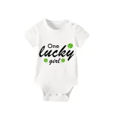 Family Matching Pajamas Exclusive Design One Lucky White Short Pajamas Set