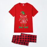 Christmas Matching Family Pajamas Naughty List Elf Red Pajamas Set