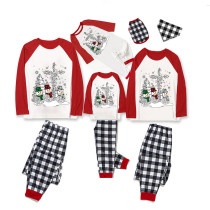 Christmas Matching Family Pajamas Crosses Snowmies Plaids Pants Pajamas Set