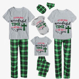 Christmas Matching Family Pajamas It's The Most Wonderful Time of The Year Crosses Gray Short Pajamas Set